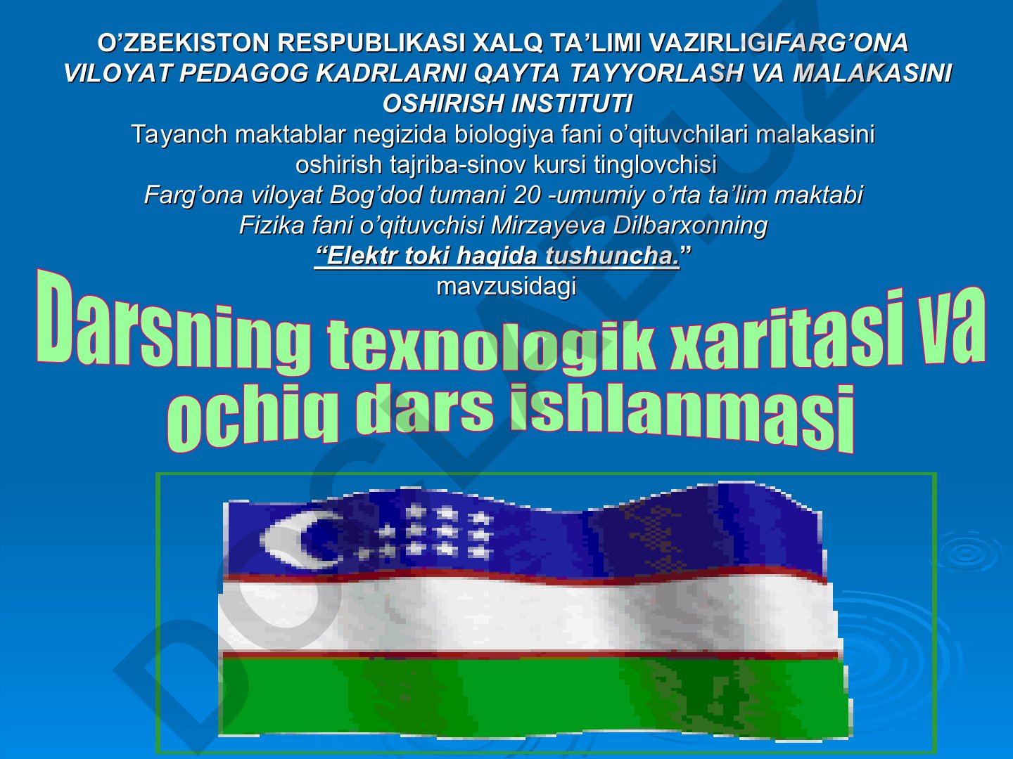 Elektr toki haqida tushuncha