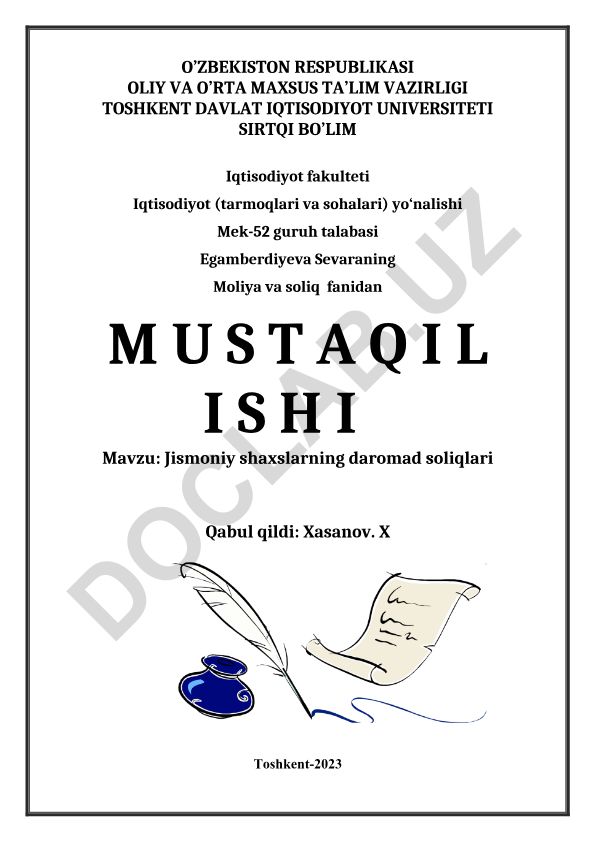 Jismoniy shaxslarning daromad soliqlari