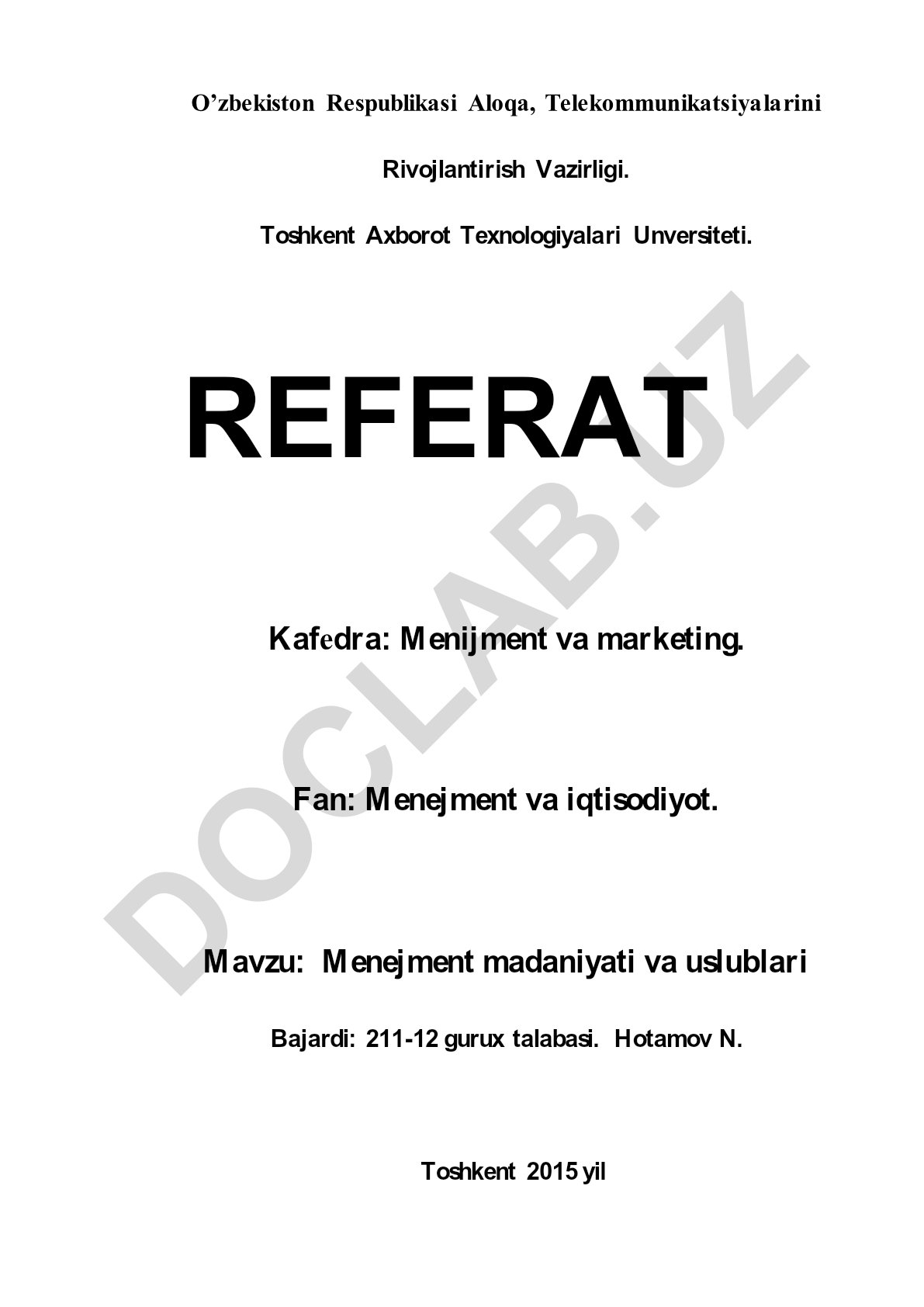 Menejment madaniyati va uslublari