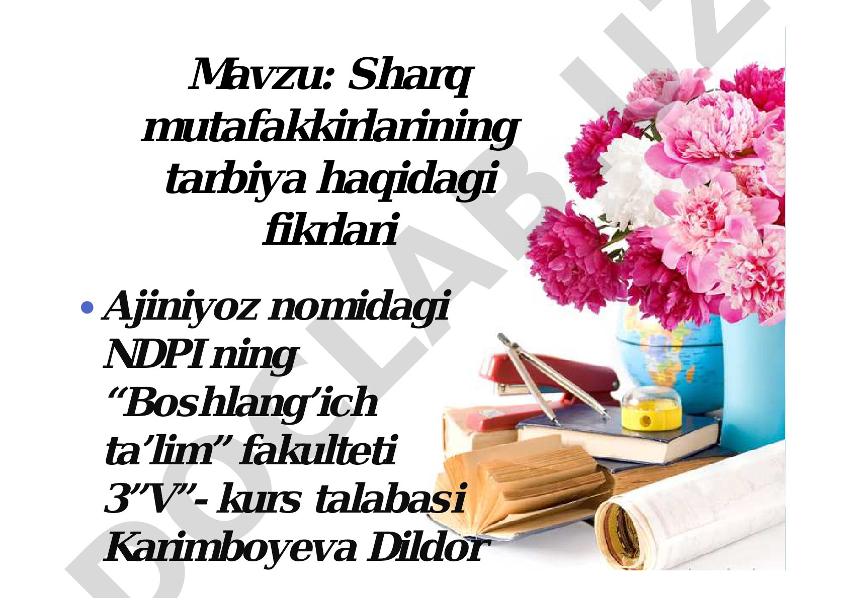 Sharq mutafakkirlarining tarbiya haqidagi fikrlari