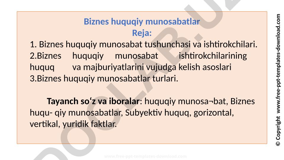Biznes huquqiy munosabatlar