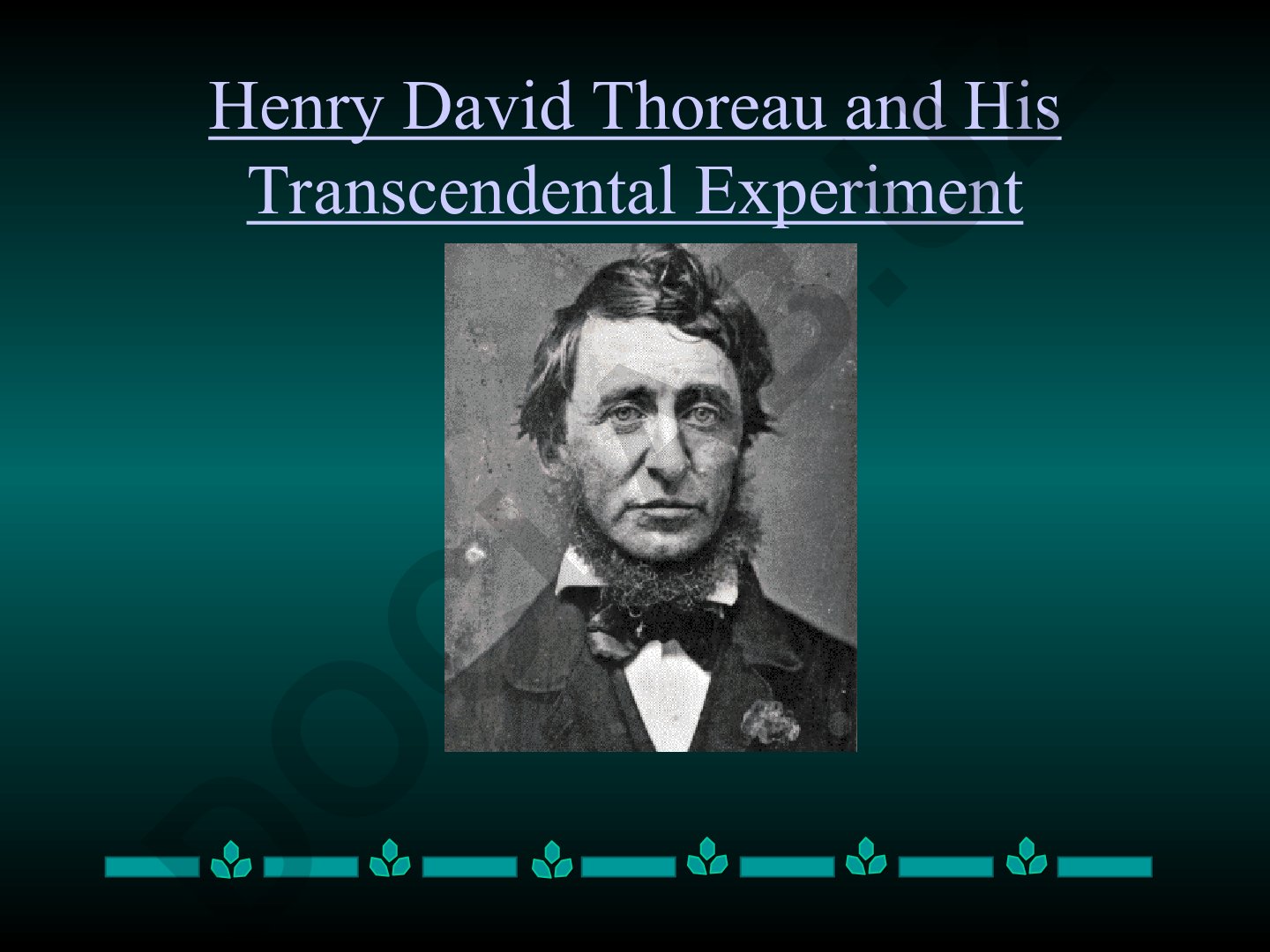 Henry David Thoreau va uning transcendental tajribasi