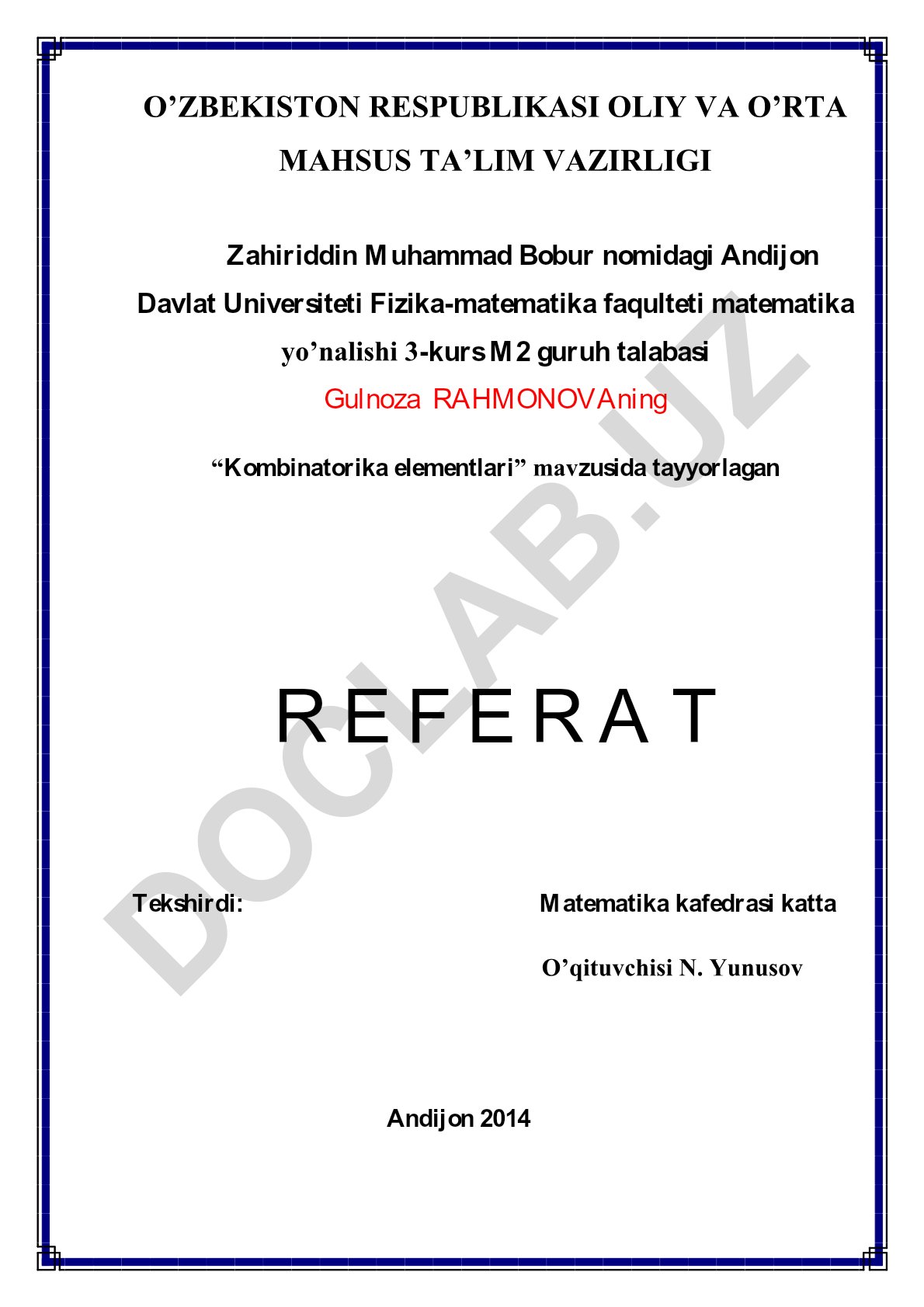 Kombinatorika elementlari