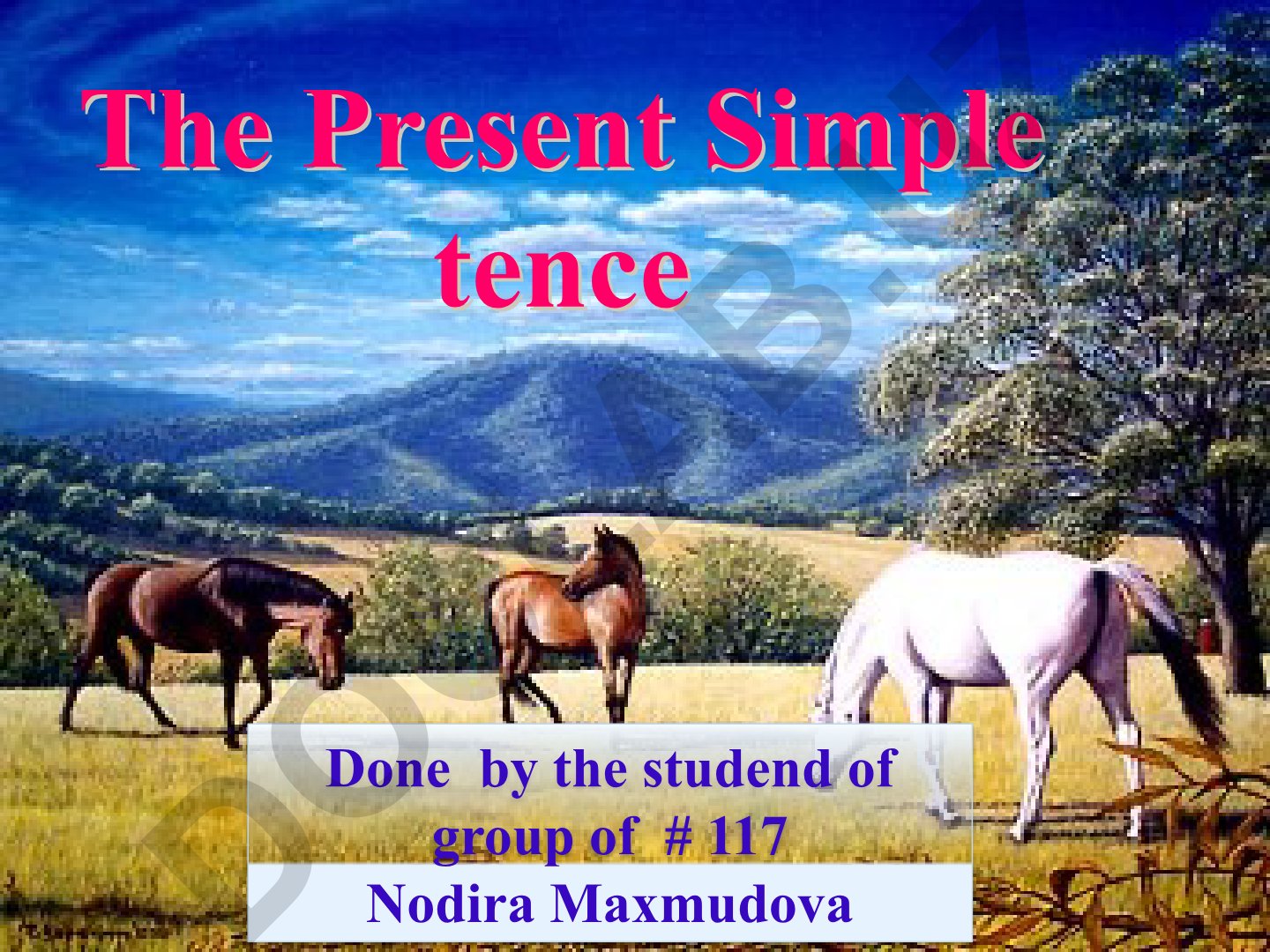 Present Simple tense: qoidalar va misollar