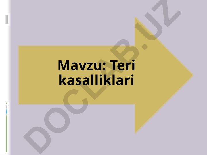 Teri kasalliklari: psoriaz, qizil yassi temiratki, vitiligo va yiringli kasalliklar