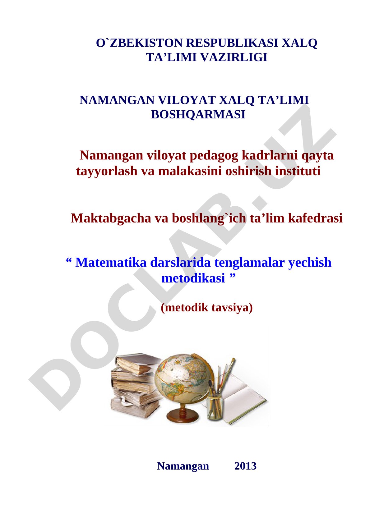 Matematika darslarida tenglamalar yechish metodikasi
