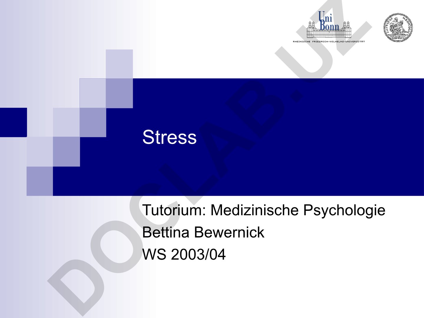 Stress: Medizinische Psychologie Tutorium