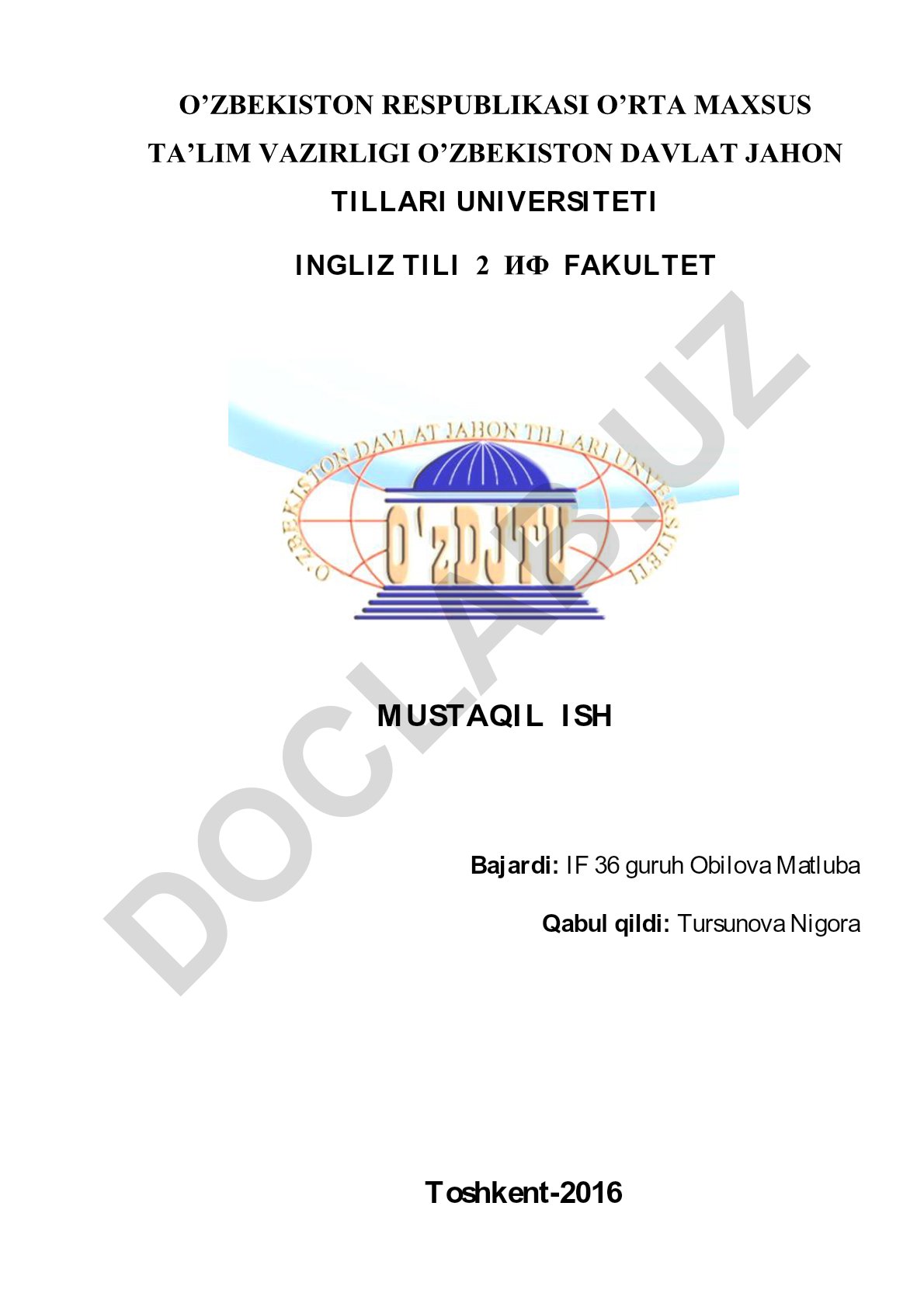 Tabiiy va texnogen tusdagi favqulodda vaziyatlar va muhofaza tadbirlari