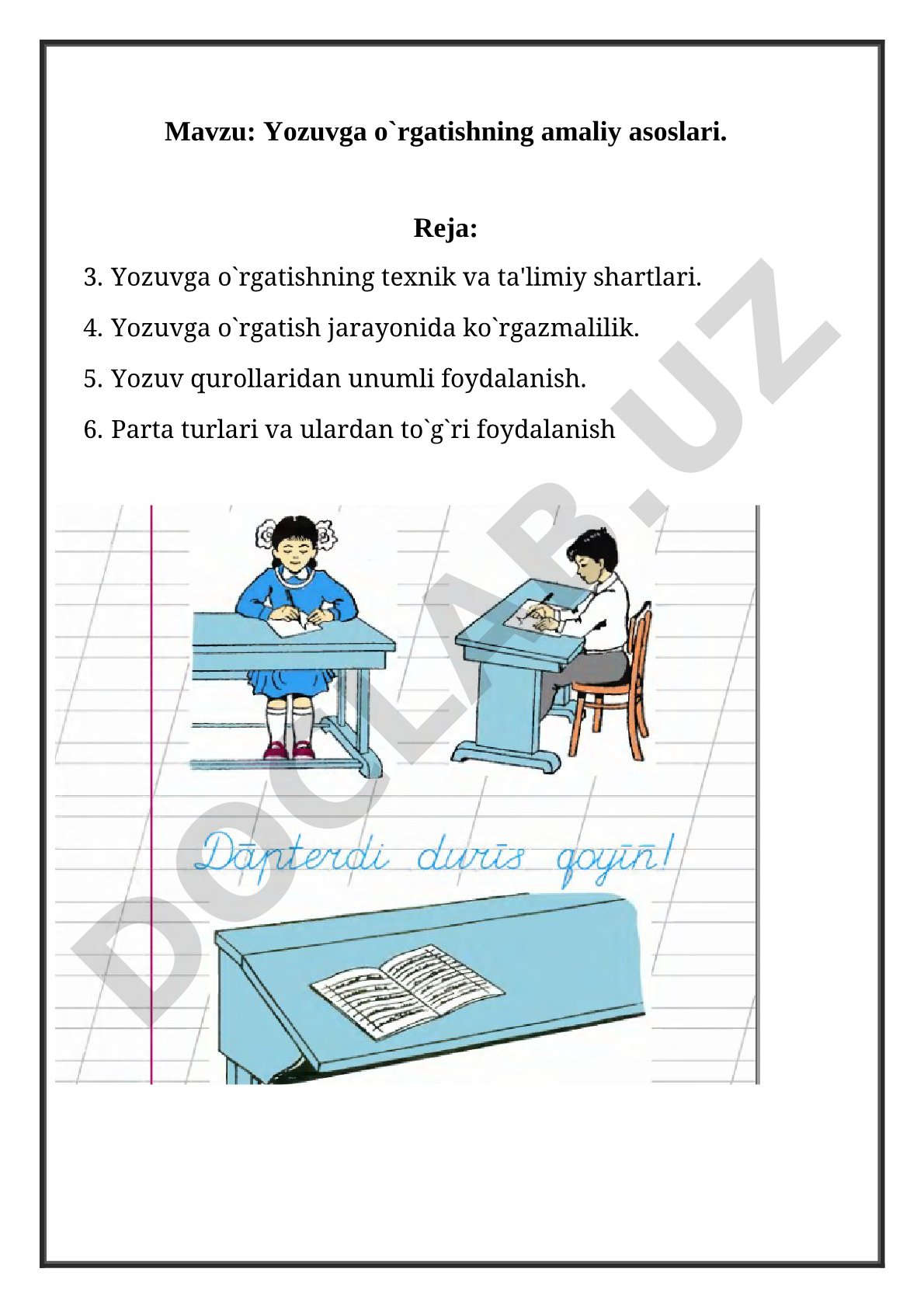 Yozuvga o'rgatishning amaliy asoslari