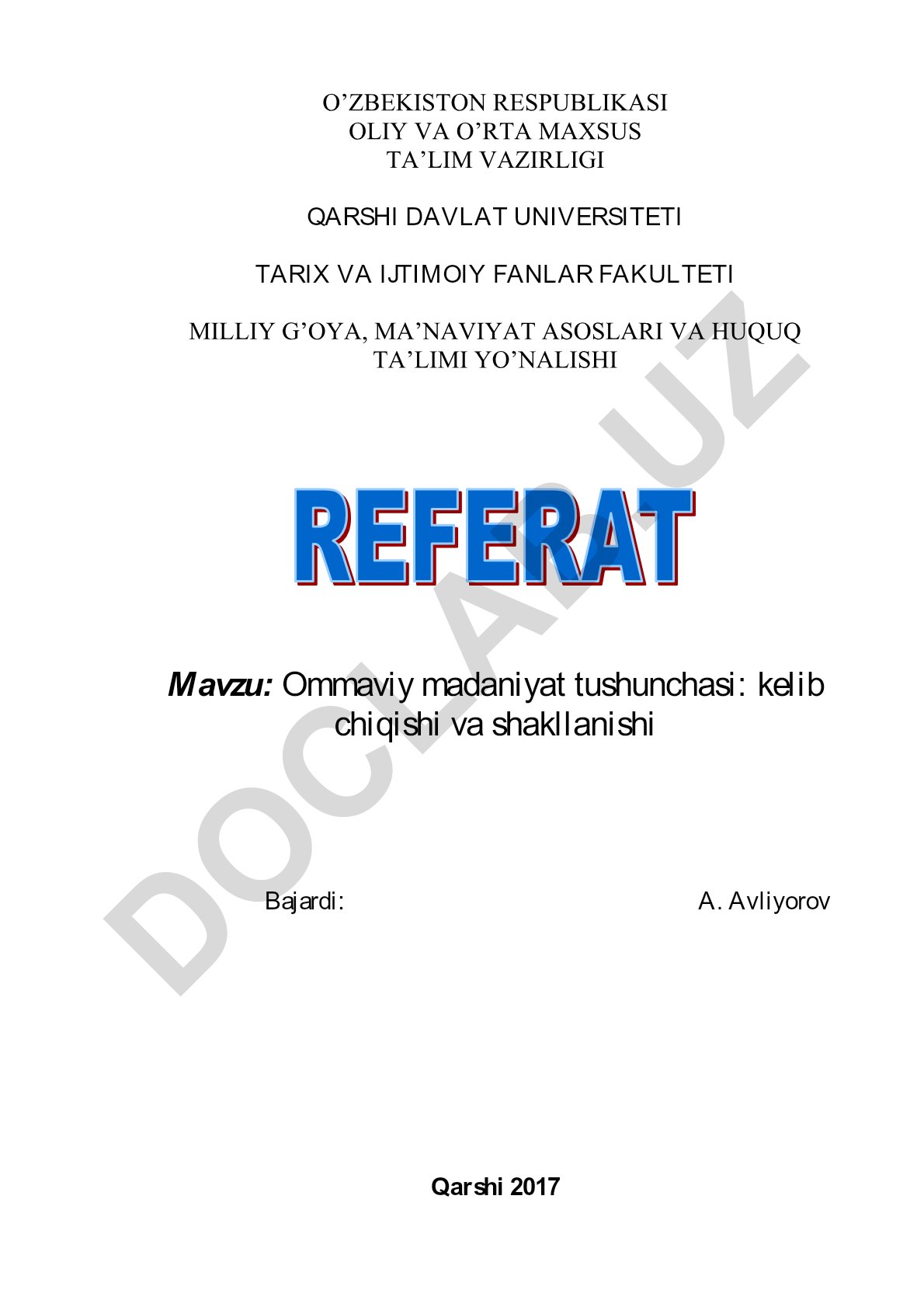 Ommaviy madaniyat tushunchasi: kelib chiqishi va shakllanishi