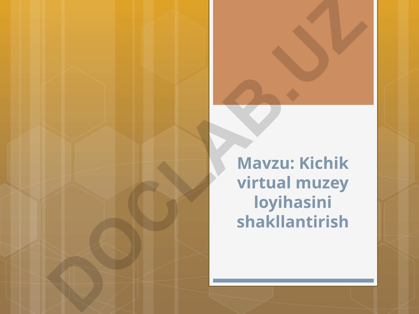 Kichik virtual muzey loyihasini shakllantirish