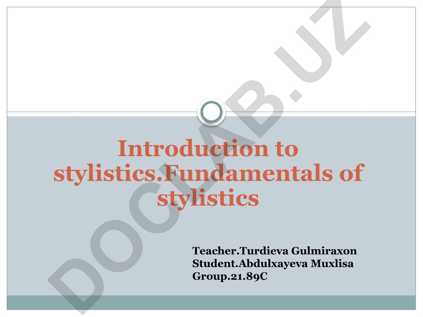 Introduction to Stylistics: Fundamentals and Analysis