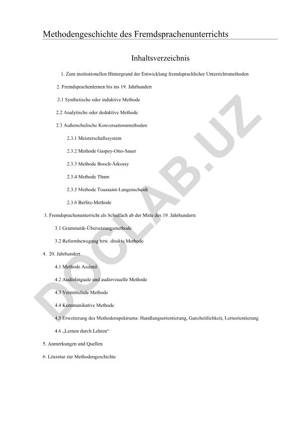 Methodengeschichte des Fremdsprachenunterrichts