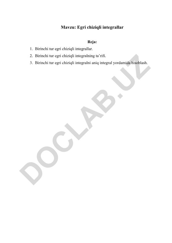 Egri chiziqli integrallar