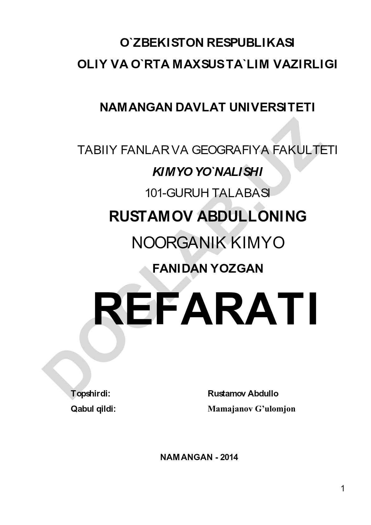 Kalsiy va uning birikmalari