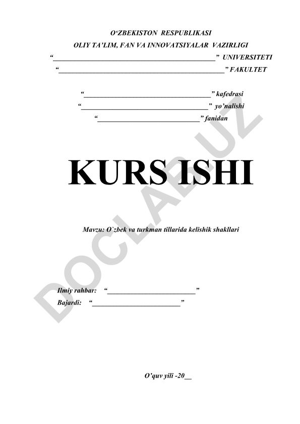 O'zbek va turkman tillarida kelishik shakllari