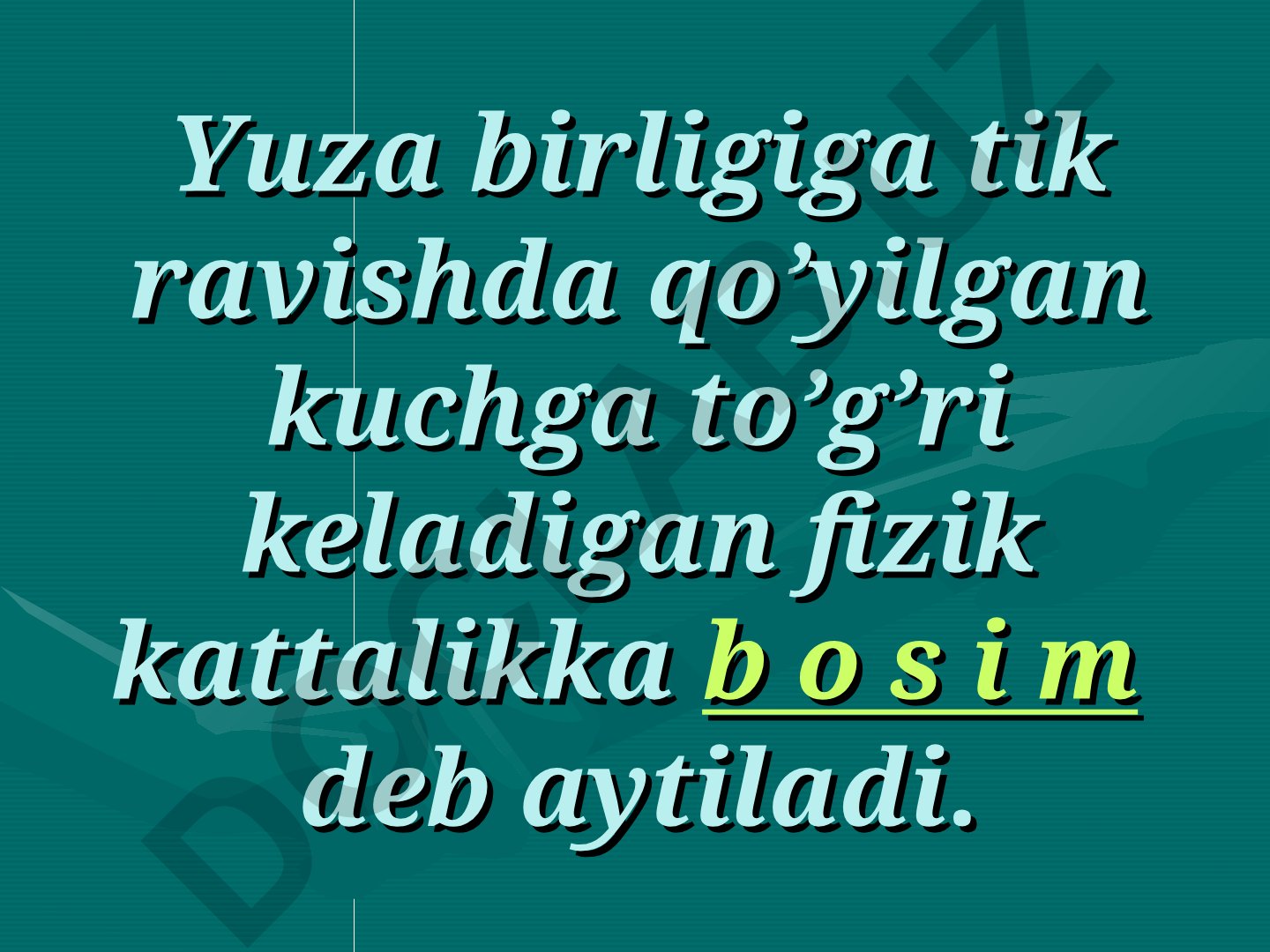 Bosim va uning o'lchov birliklari
