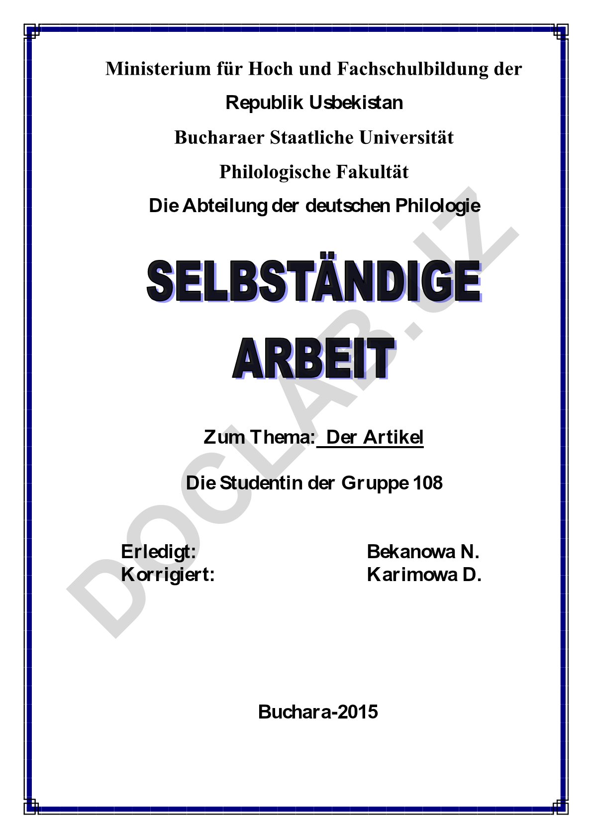 Formen der deutschen Artikel