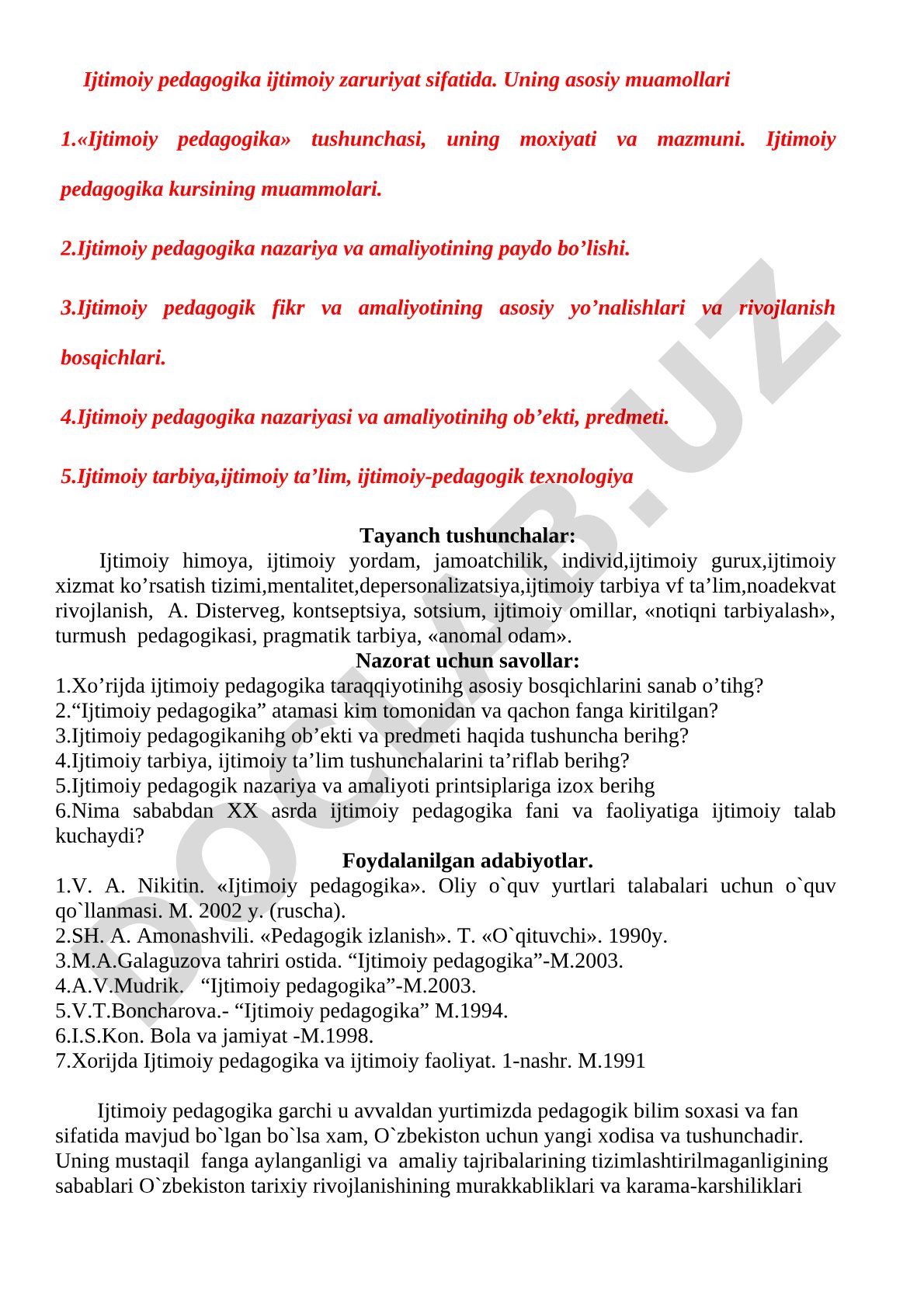 Ijtimoiy pedagogika ijtimoiy zaruriyat sifatida