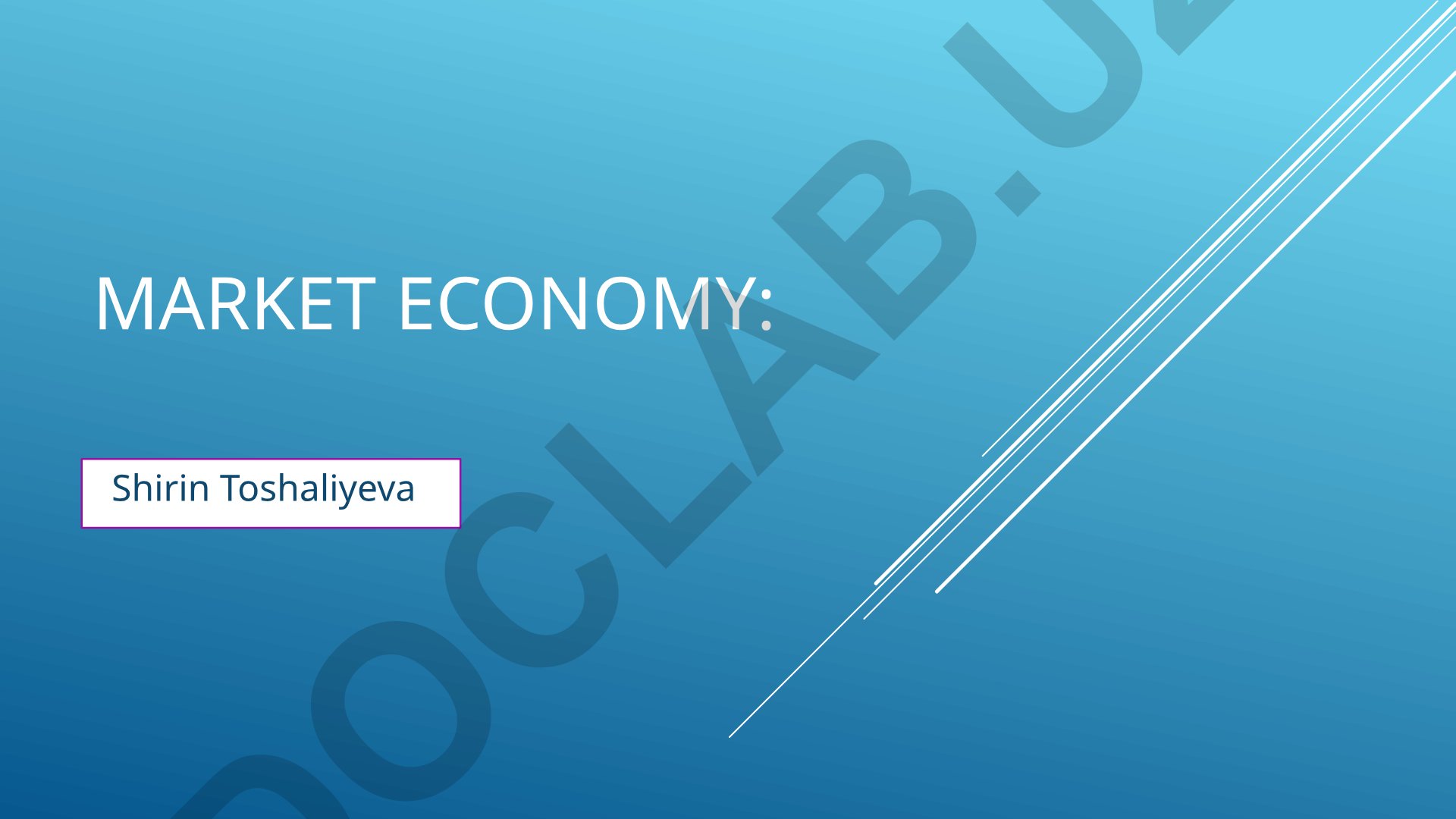 Market economy: today and tomorrow