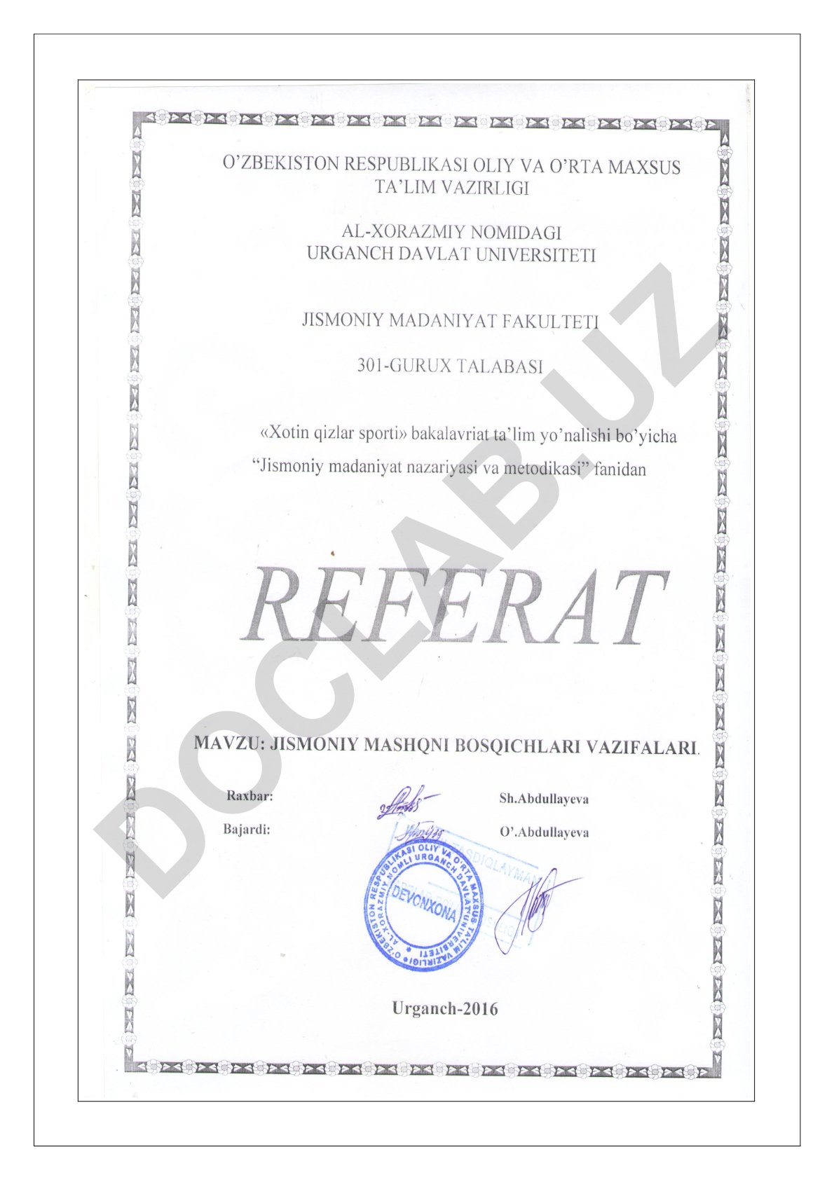 Jismoniy mashqni bosqichlari va vazifalari