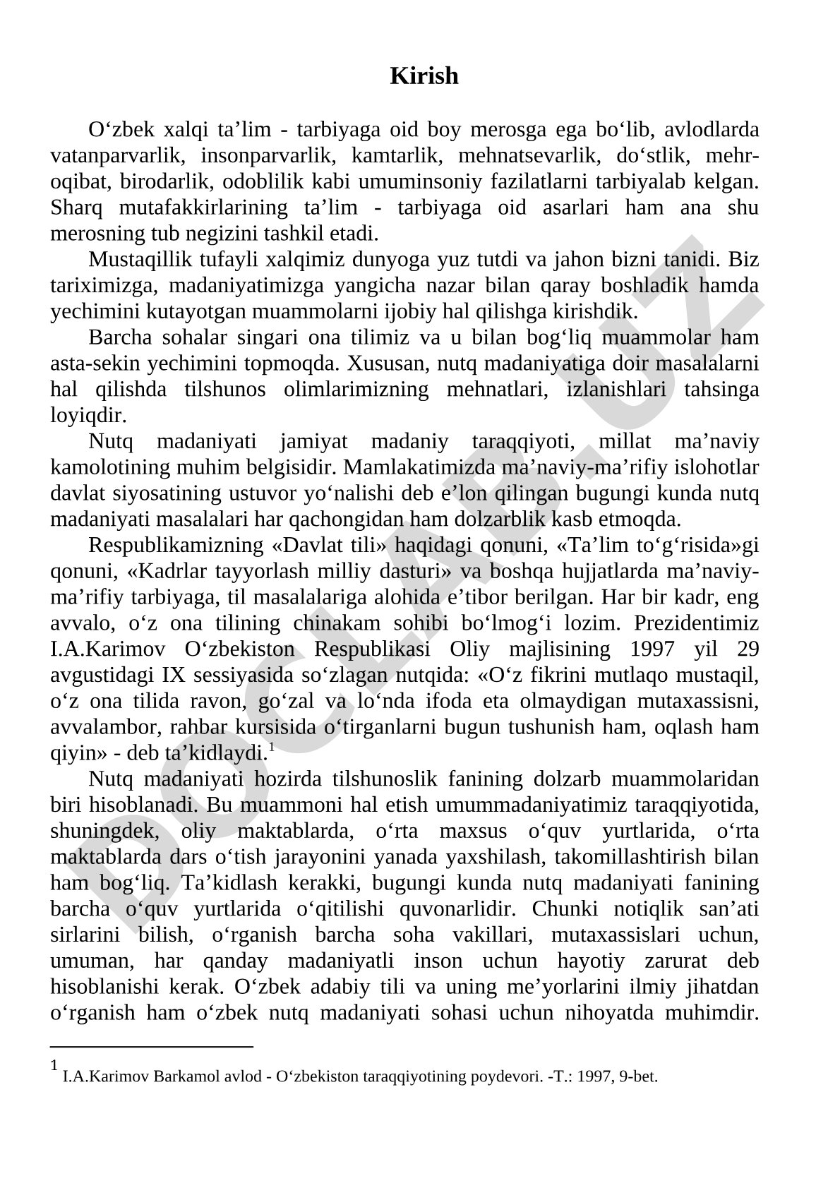 Nutq madaniyati va uning jamiyatdagi o'rni