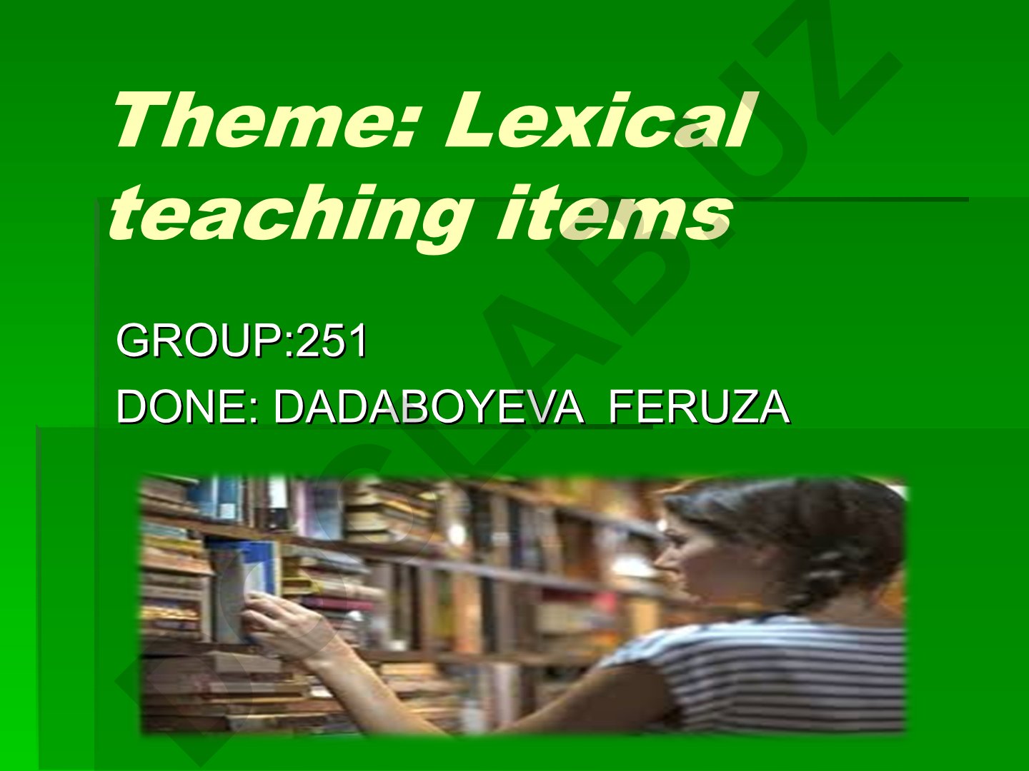 Lexical teaching items