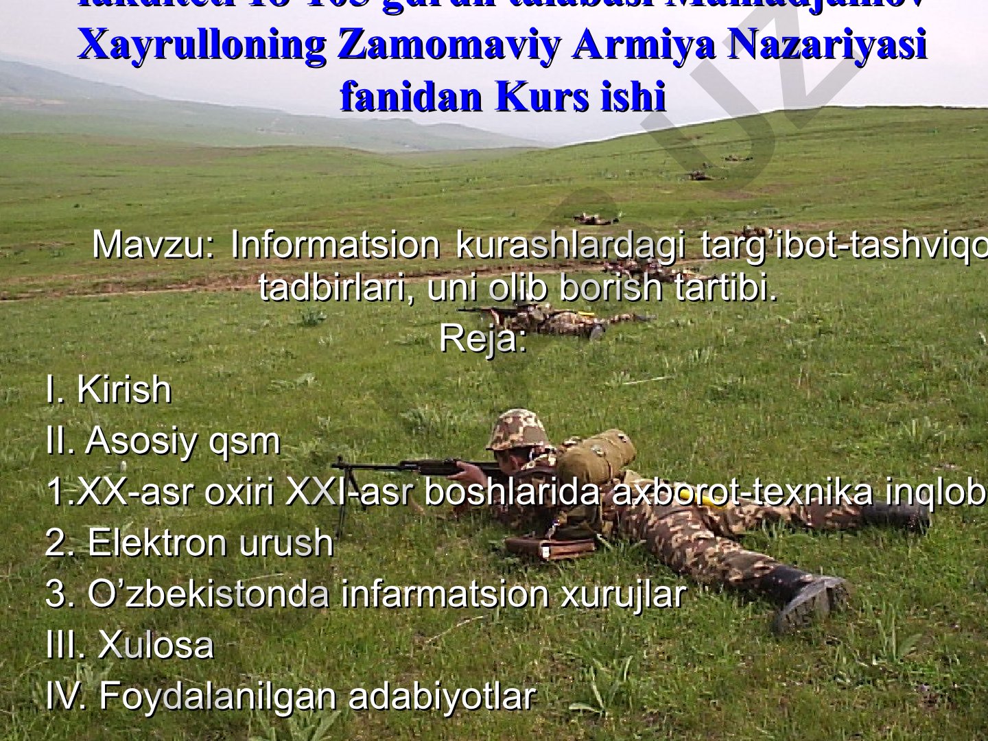 Informatsion kurashlardagi targ'ibot-tashviqot tadbirlari, uni olib borish tartibi