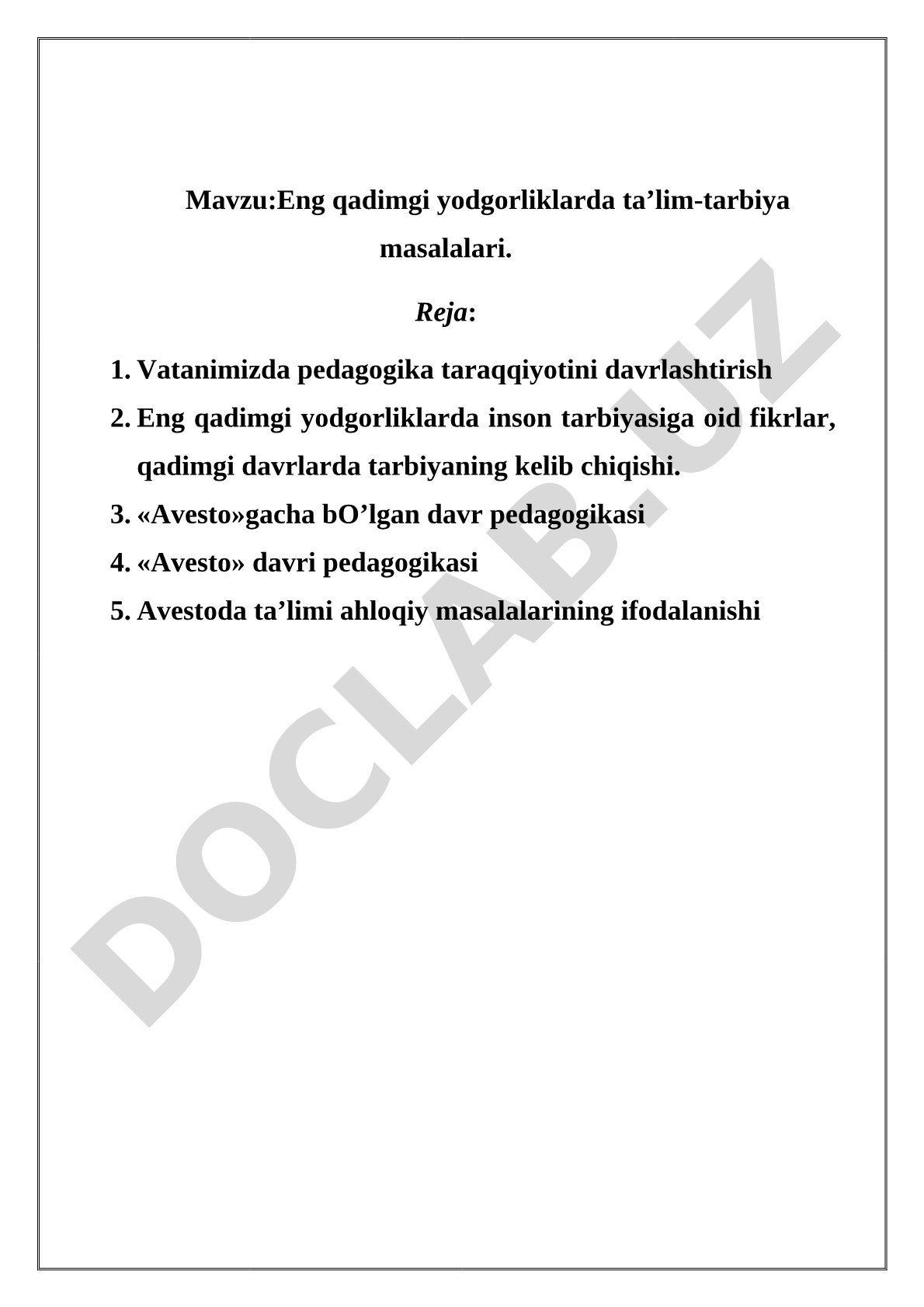 Eng qadimgi yodgorliklarda ta’lim-tarbiya masalalari