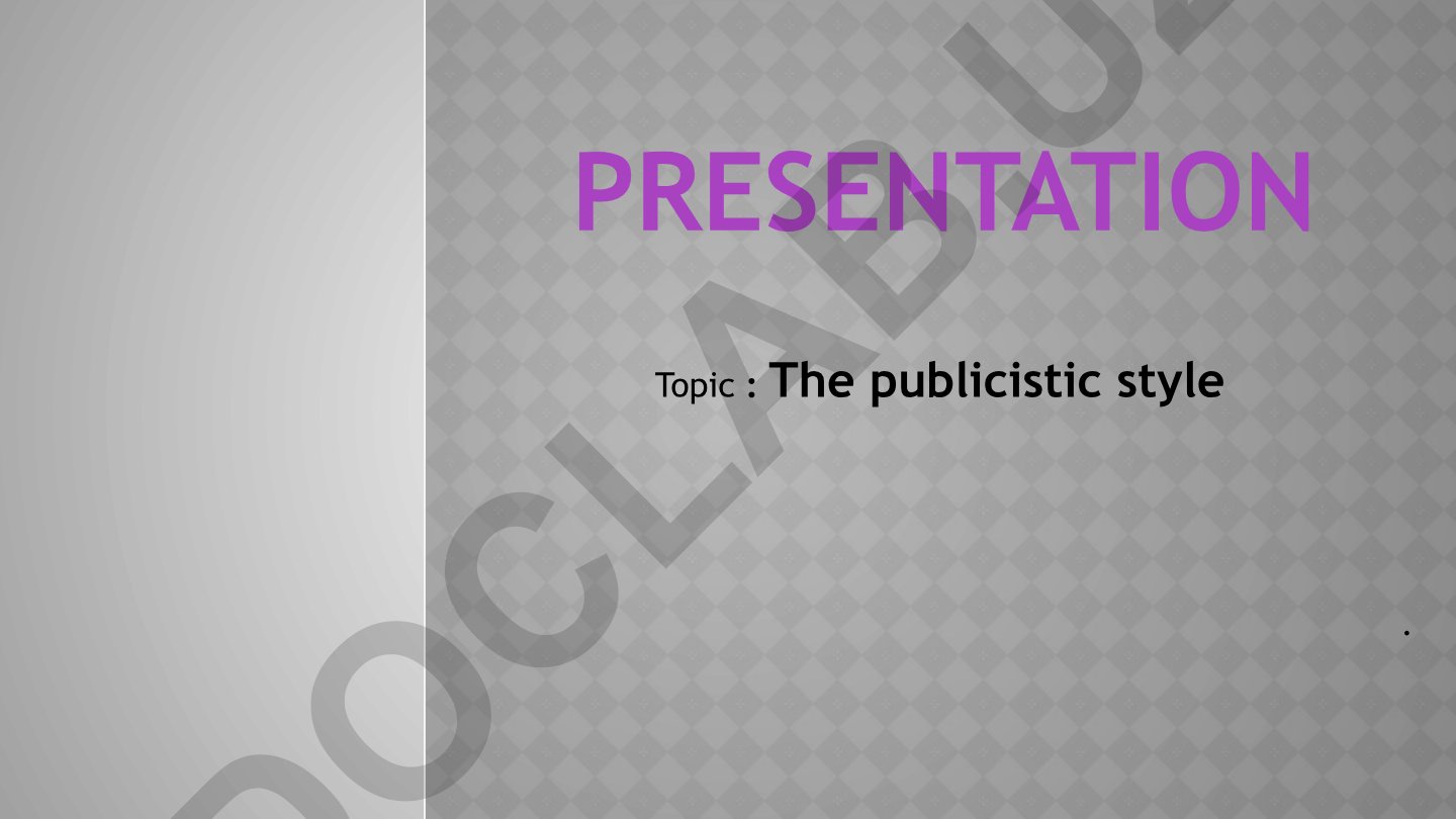 The publicistic style in journalism
