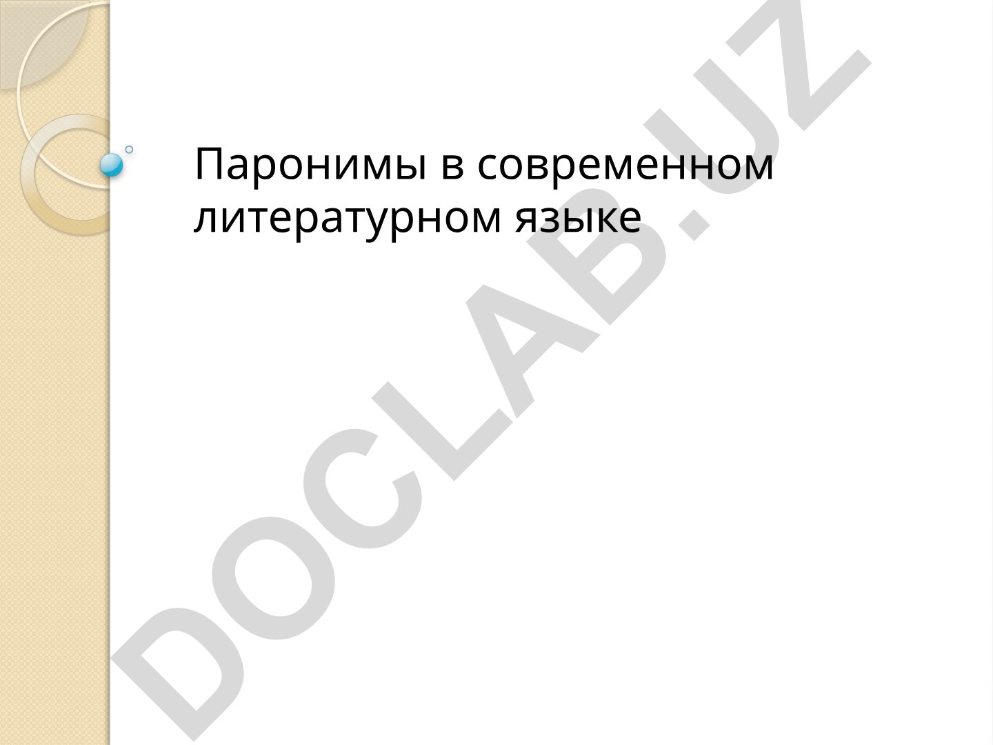 Паронимы в современном литературном языке