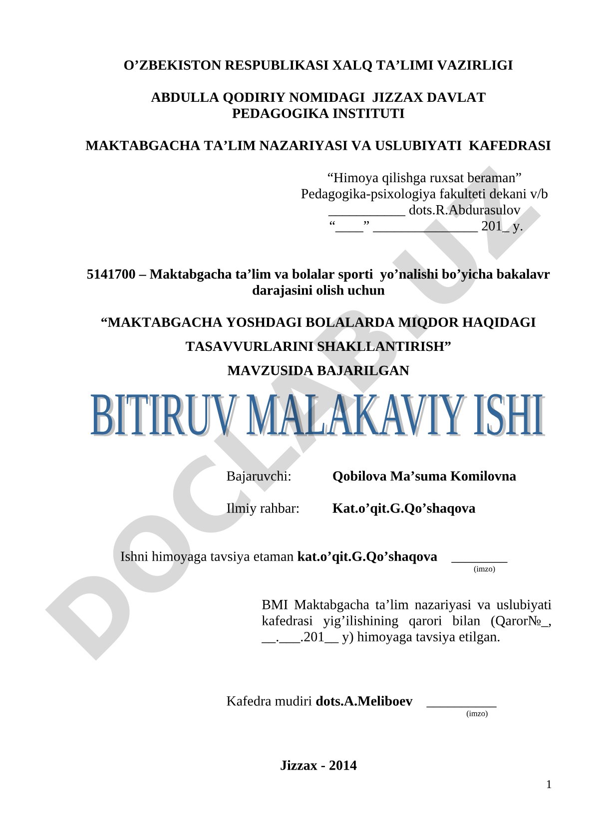 Maktabgacha yoshdagi bolalarda miqdor haqidagi tasavvurlarini shakllantirish