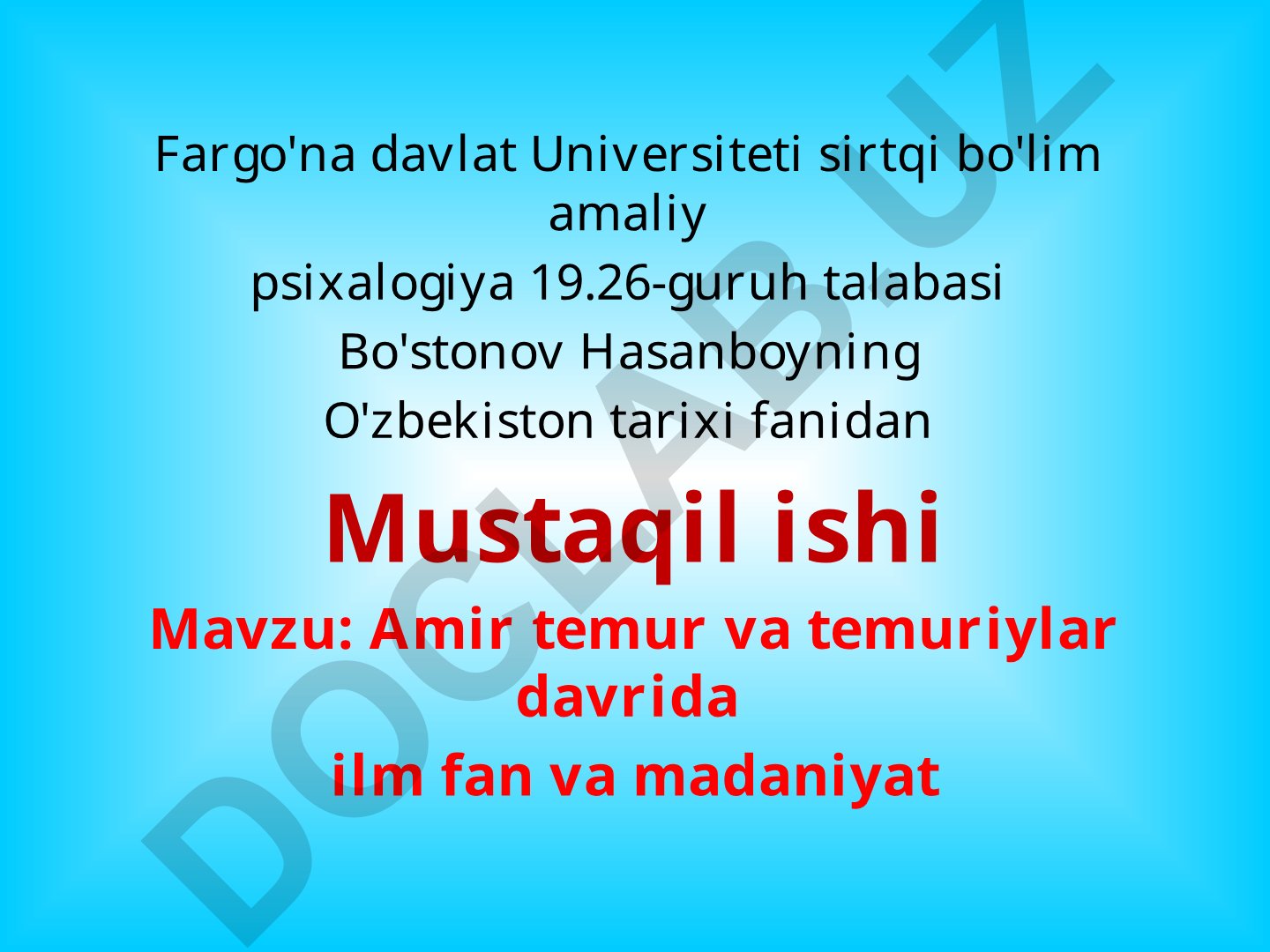 Amir Temur va temuriylar davrida ilm fan va madaniyat