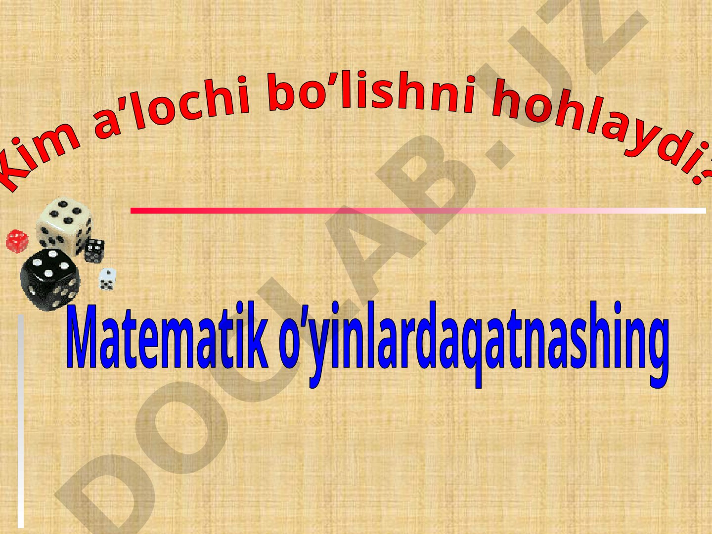 Matematik o'yinlar savollari