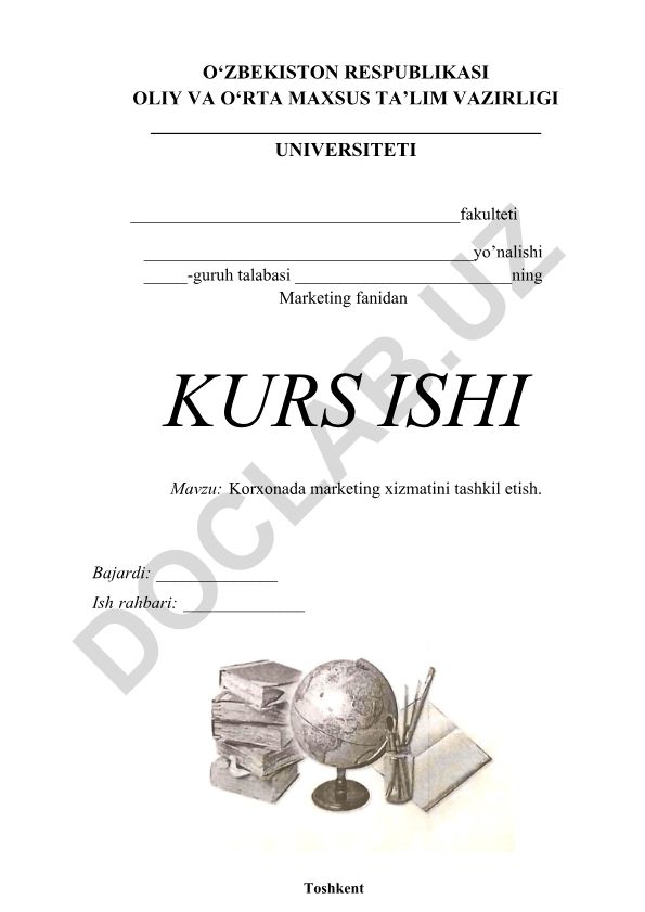 Korxonada marketing xizmatini tashkil etish