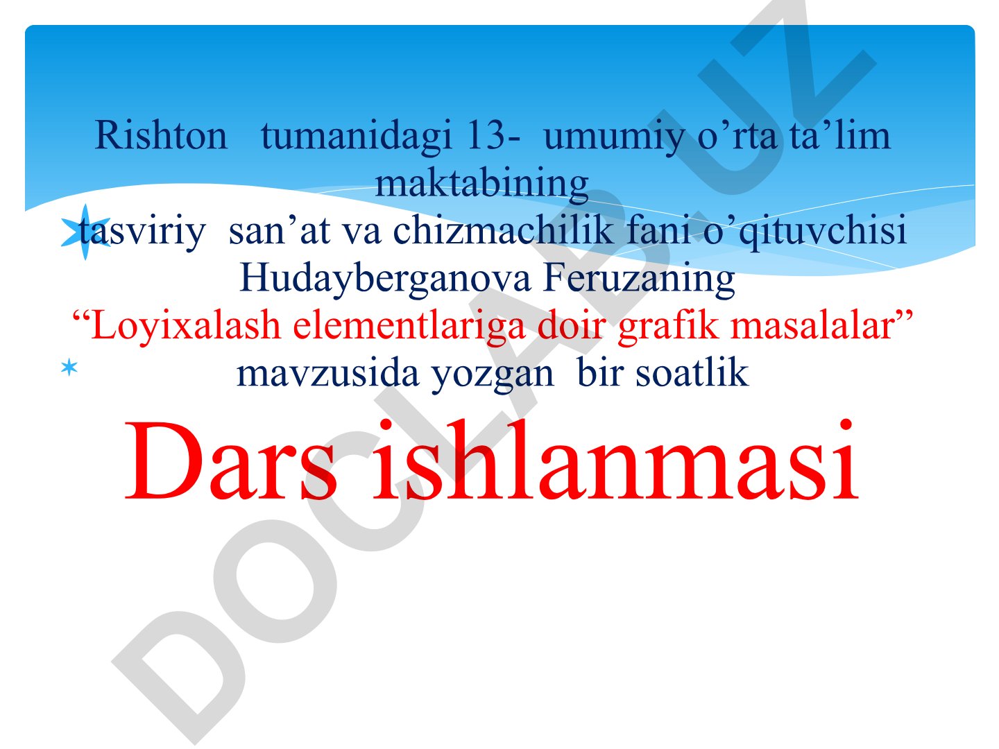 Loyihalash elementlariga doir grafik masalalar