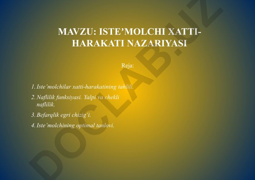 Isteʼmolchi xatti-harakatlari nazariyasi