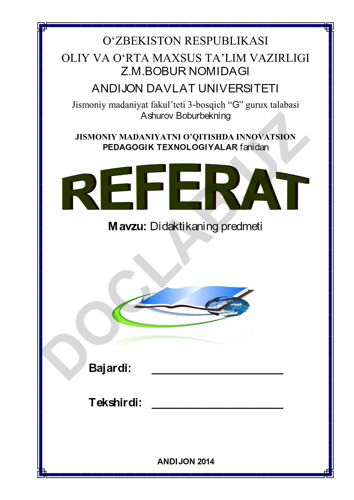 Didaktikaning predmeti