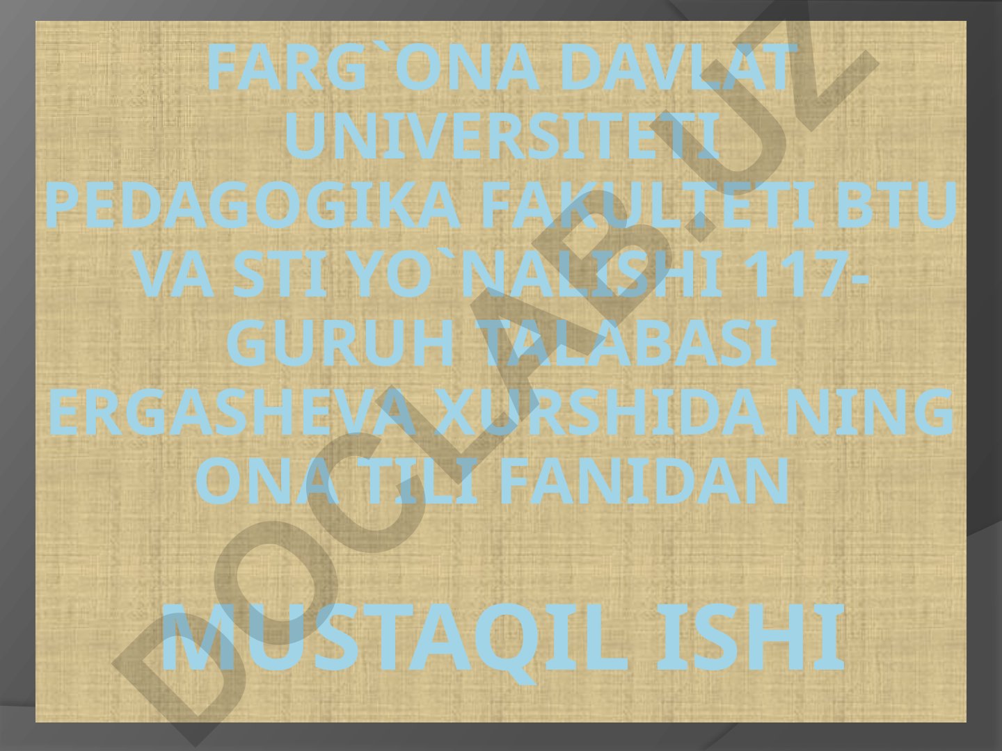 O'zbek tili leksikasi tasnifi: o'z qatlam va o'zlashgan qatlam