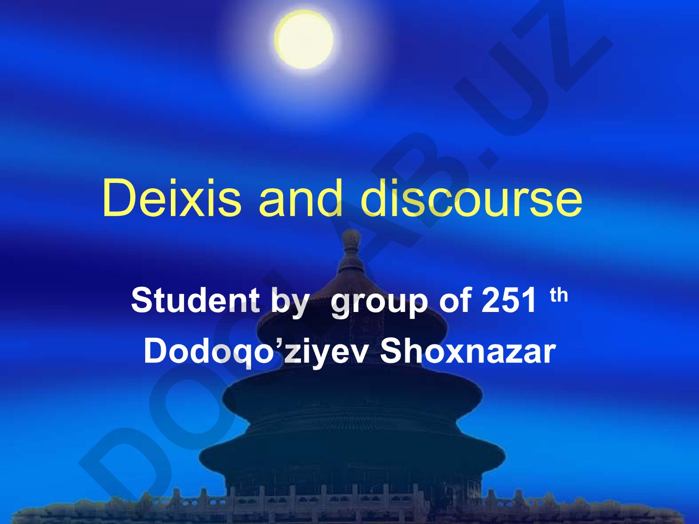 Deixis and discourse in linguistics