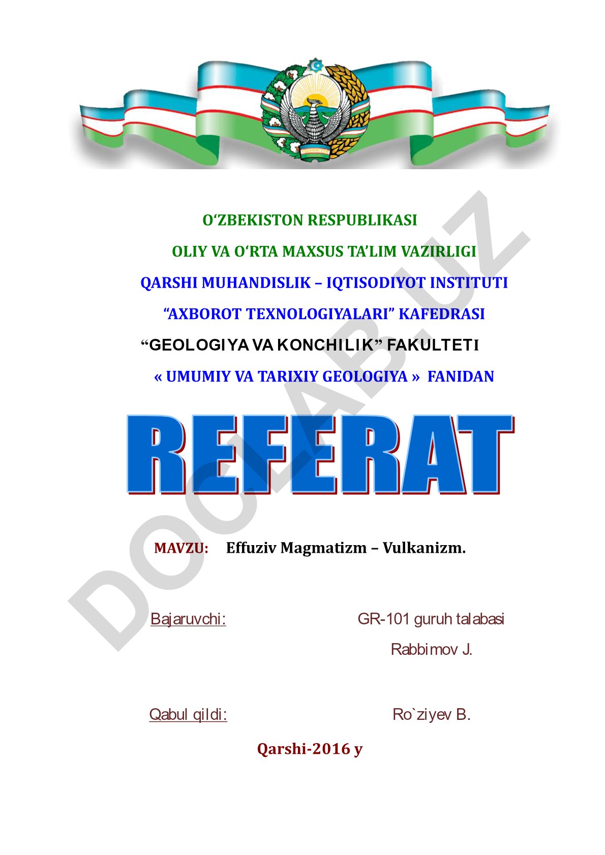 Effuziv Magmatizm – Vulkanizm
