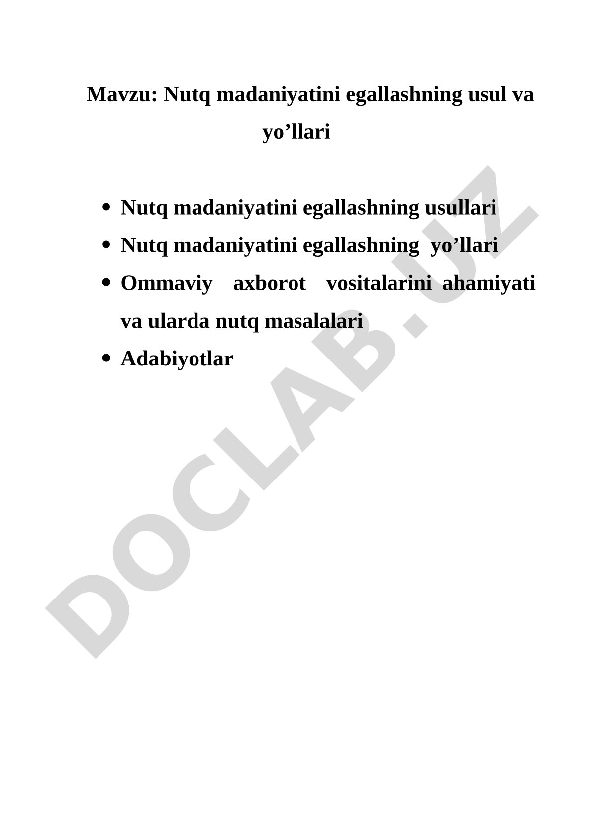 Nutq madaniyatini egallashning usul va yo'llari