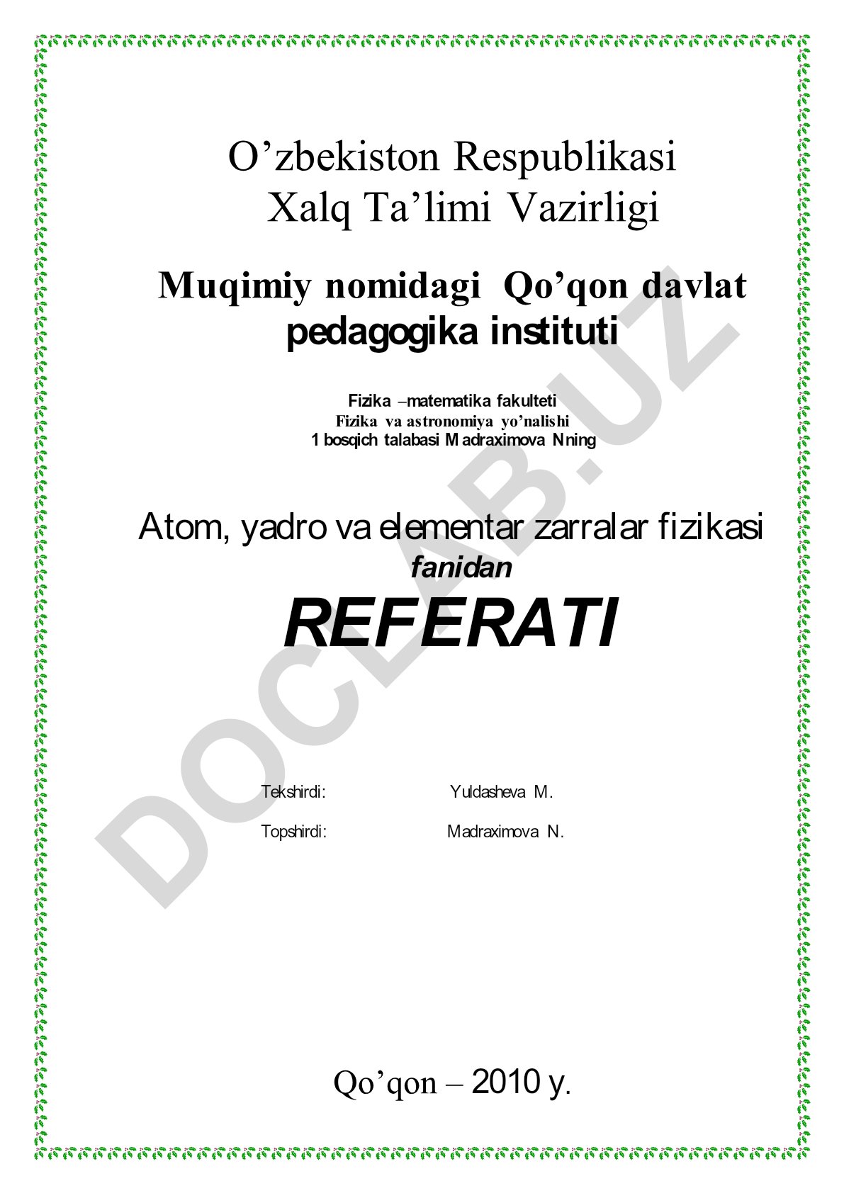 Magnit maydon va uning xarakteristikalari