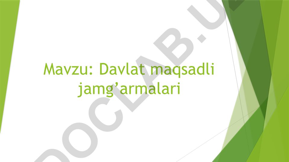 Davlat maqsadli jamg'armalari