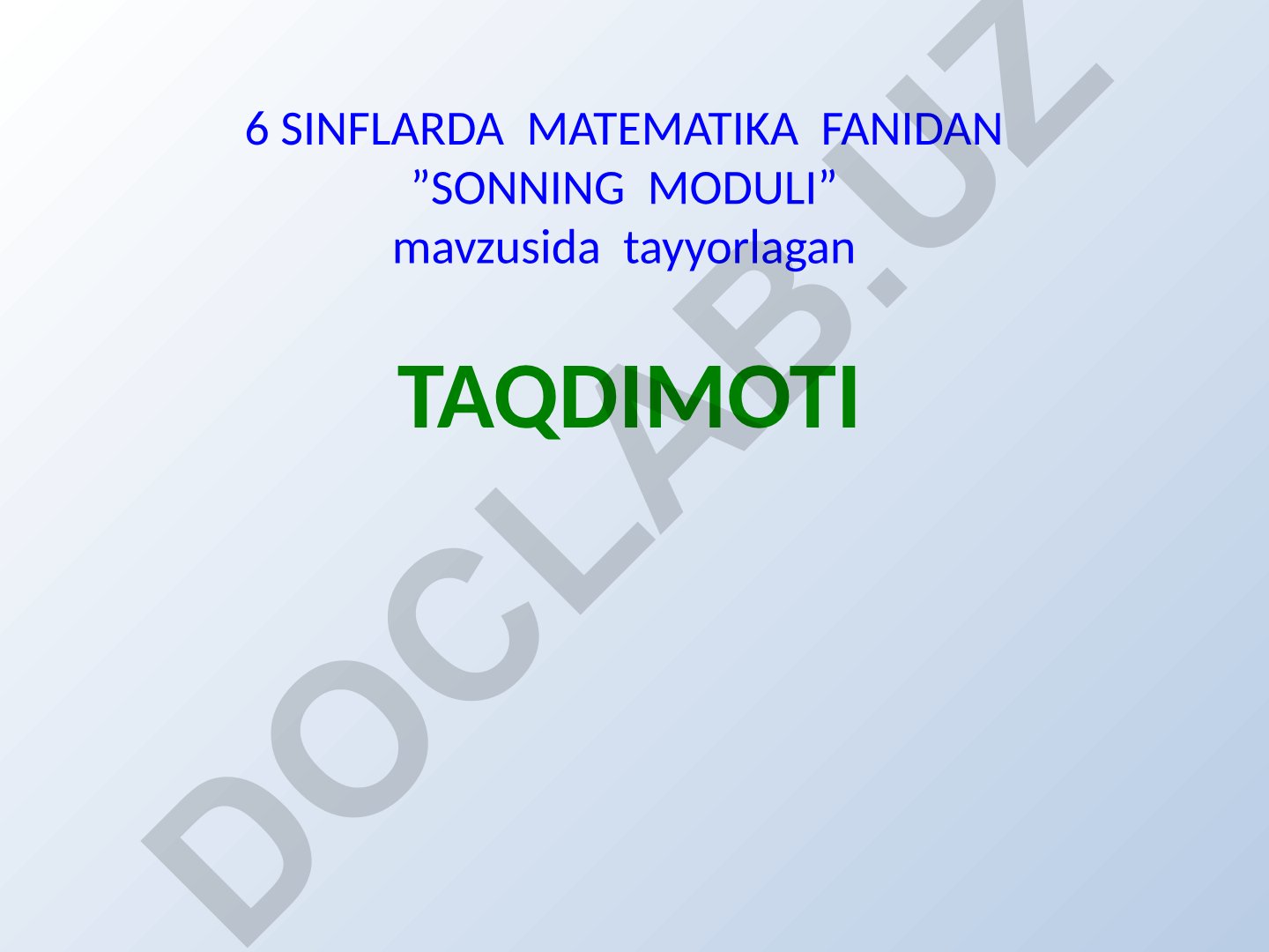 Sonning moduli mavzusida matematika taqdimoti