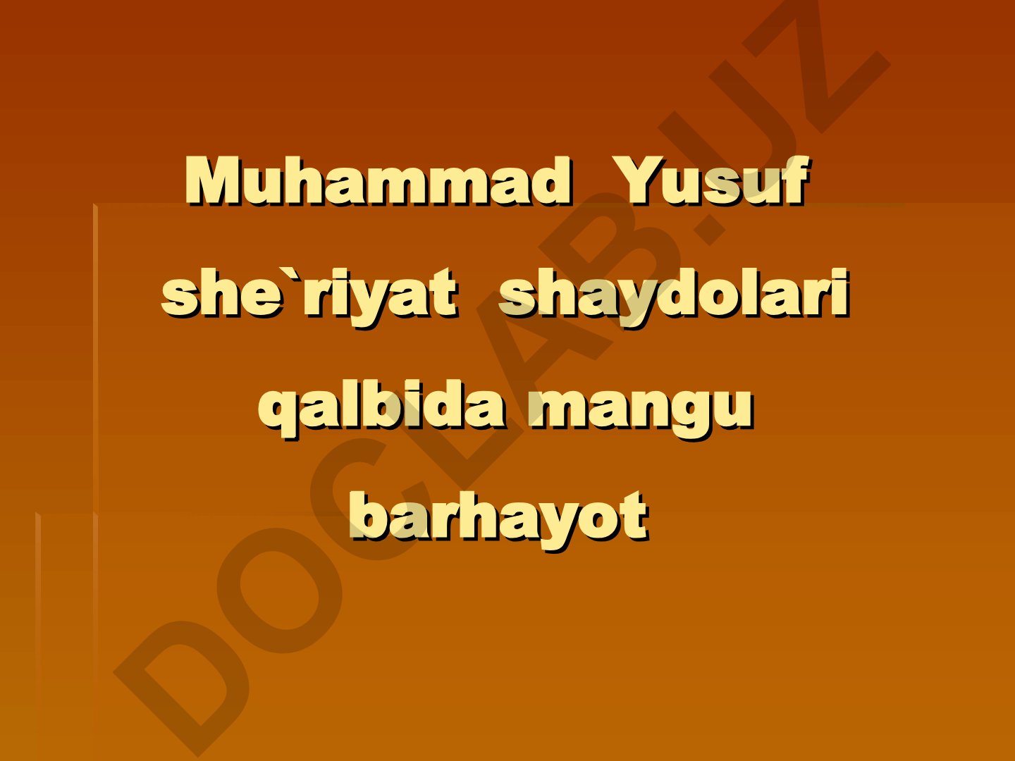 Muhammad Yusuf she'riyati va unga berilgan mukofotlar