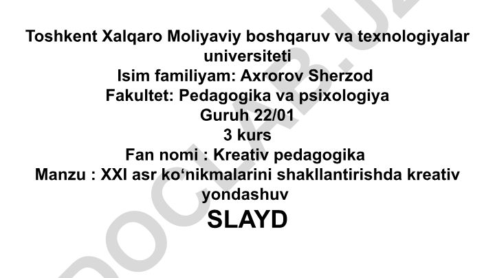 XXI asr koʻnikmalarini shakllantirishda kreativ yondashuv