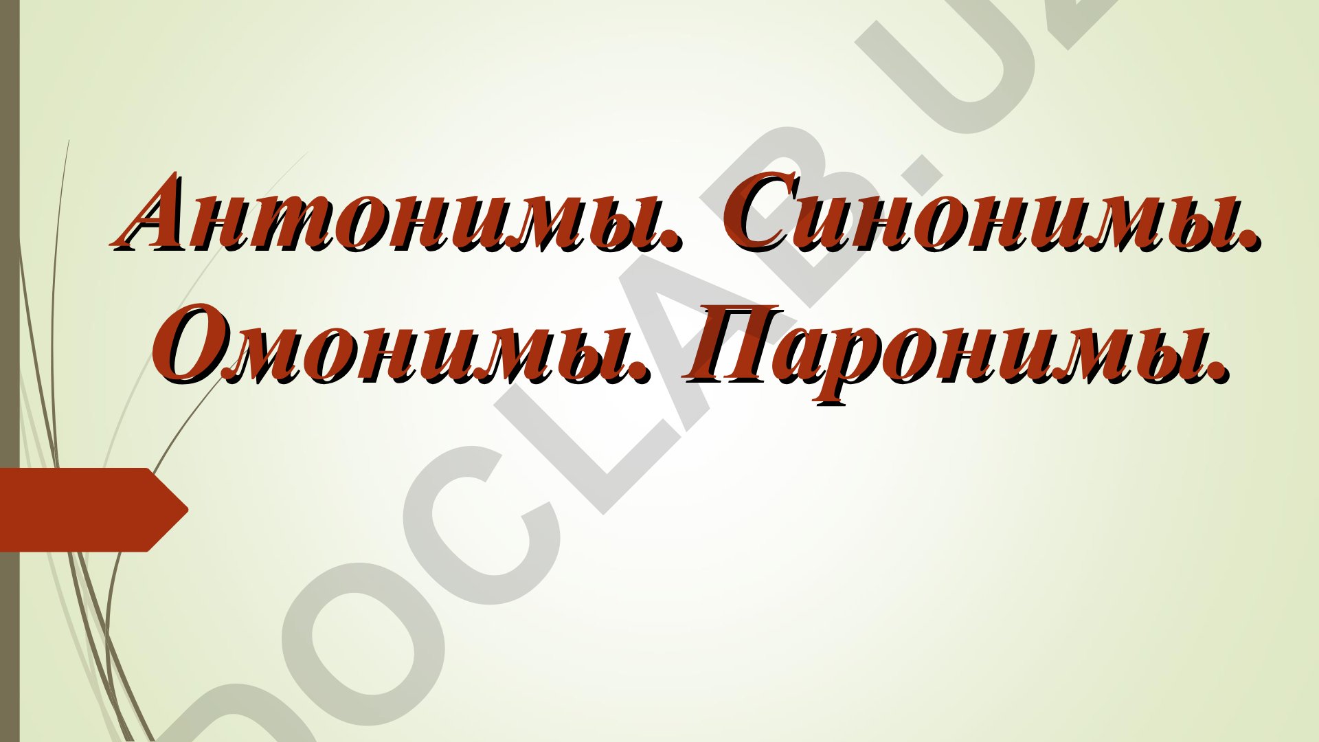Антонимы, синонимы, омонимы и паронимы в русском языке