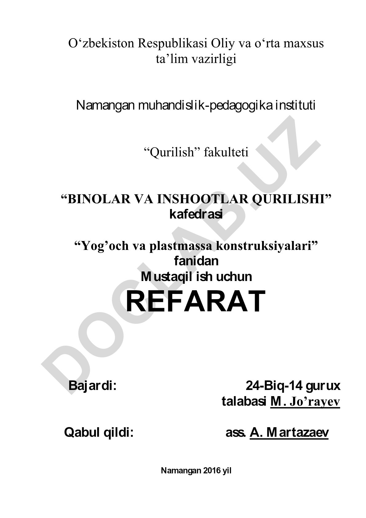 Yog'och va plastmassa konstruksiyalarining tarixi va qurilishdagi ahamiyati