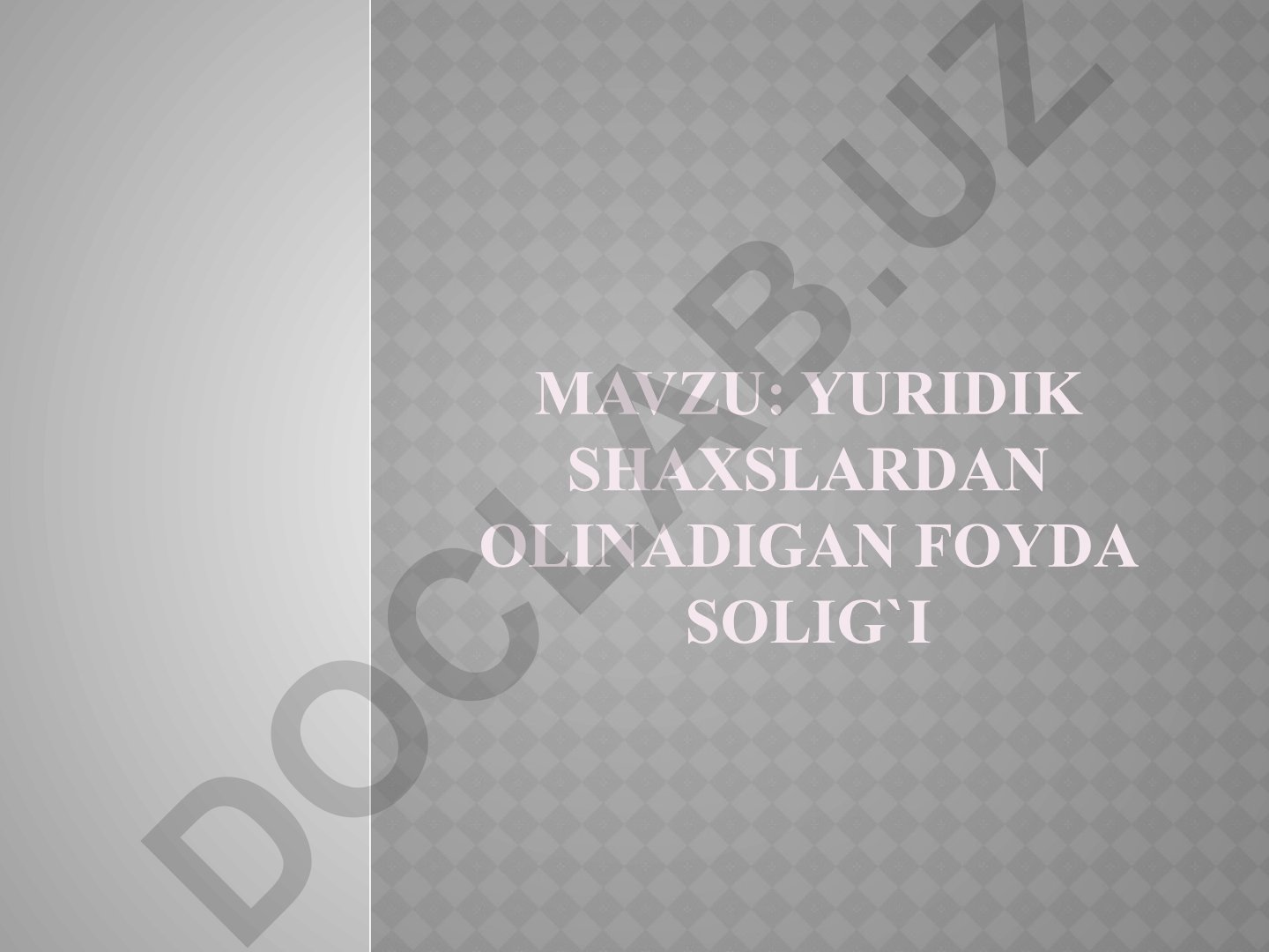 Yuridik shaxslardan olinadigan foyda solig'i